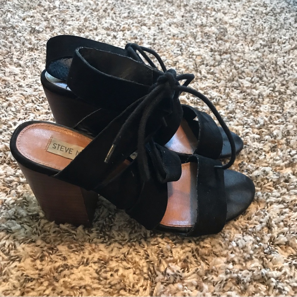 3/$20 Steve Madden Emalena Black Suede Dress Sandal - Picture 11 of 12